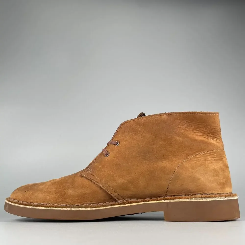 Clarks Men's Size 10 Brown Leather Lace Up Casual Ankle Chukka Boots Walking GUC